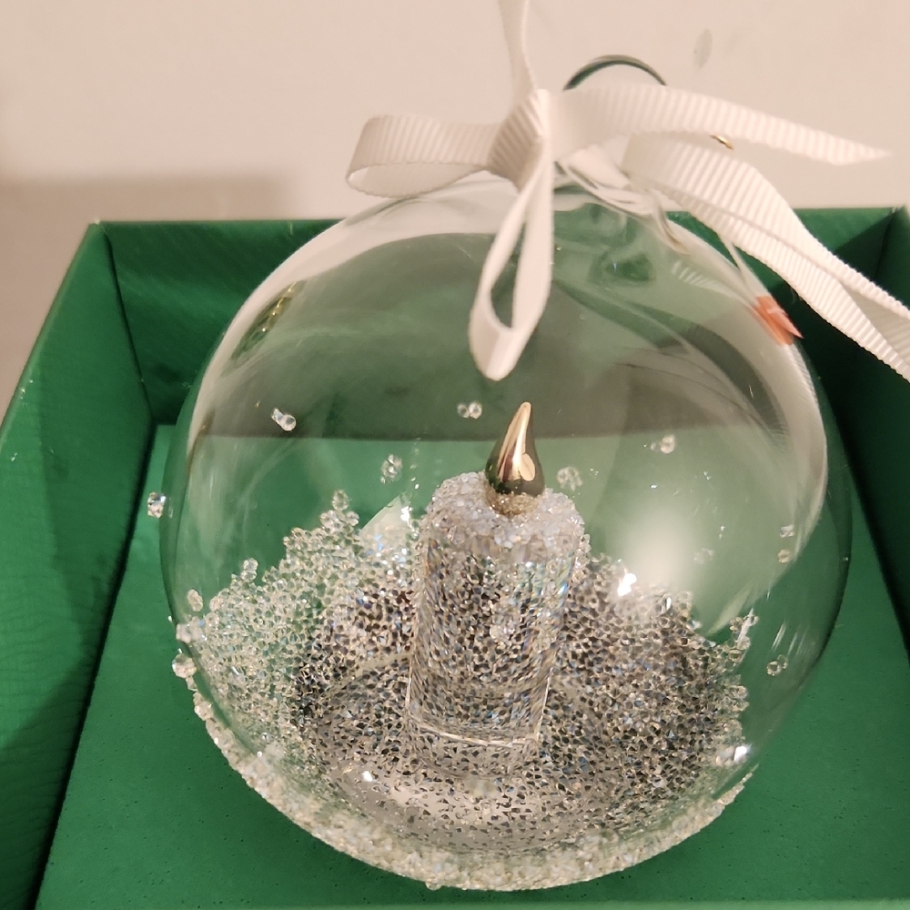 Elegant Glass Holiday Ornament with Silver Accents